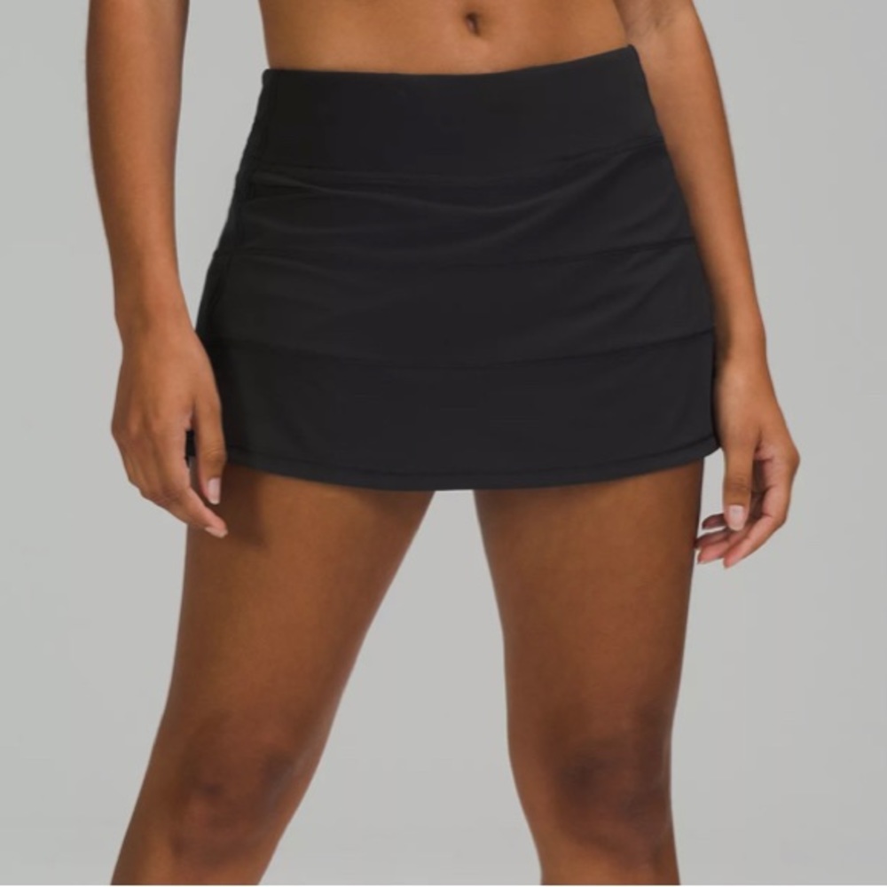 Lululemon Black Pace Rival Black Mid-Rise Skirt Long
